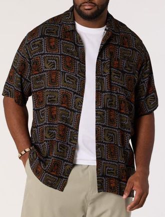 O'Neill Big & Tall Relaxed Woven Camp Shirt in Black at Nordstrom, Size Xx-Large