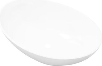 vidaXL Lavabo Ovalado De Cer&aacute;mica Blanco 40x33 Cm Vidaxl
