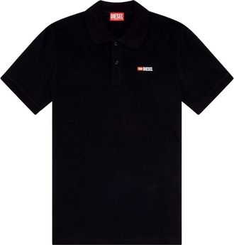 Diesel Mens Diesel T-Weet-Spilt Black Polo Shirt - Size: 46