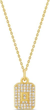 SHYMI Mini Pav&eacute; Initial Medallion Necklace in Gold at Nordstrom