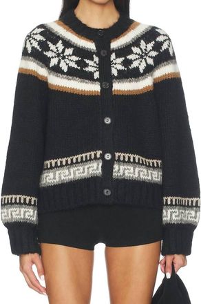 The Great. Snowflake Cardigan In Black