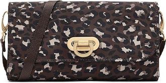 Baggallini Coastal Flip Lock Rfid Phone Wallet Crossbody Cross Body Womens Handbags Ganache Cheetah Gold Hardware, Nylon
