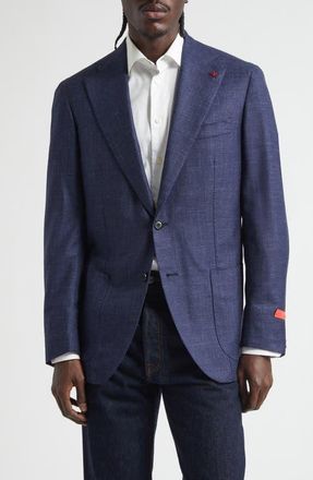 Isaia Marechiaro Wool & Cashmere Blend Soft Sport Coat in Blue at Nordstrom, Size 40 Us