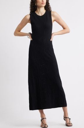 Nordstrom Pointelle Stitch Sleeveless Knit Tank Dress in Black at Nordstrom, Size X-Small