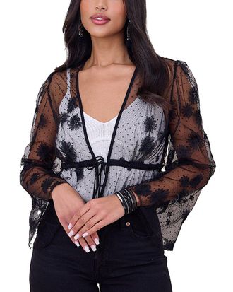 Saachi Saachi Floral Mesh Tie Top