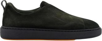 Santoni Victor Sneaker Nubuck - Heren - Sneakers - Groen - 44 EU - Schoenen