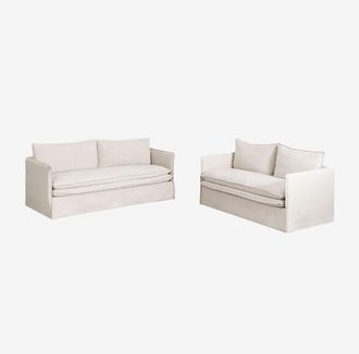 Sklum Sklum - Conjunto De Sal&oacute;n Con Sof&aacute; De 2 Plazas Y Sof&aacute;s De 3 Plazas En Lino Y Algod&oacute;n Grace