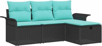 vidaXL Conjunto De Sof&aacute; De Jard&iacute;n 4 Uds. Polirat&aacute;n Vidaxl