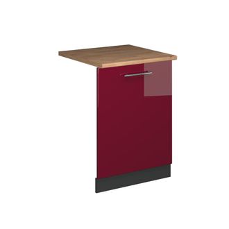 Vicco Panel Frontal Del Lavavajillas Fame-line, Rojo Burdeos Alto Brillo, 60 Cm, Et Roble Vicco