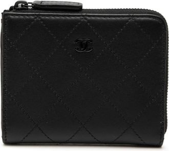 Chanel Black Leather Coin Purse/Coin Case (Pre-Owned)