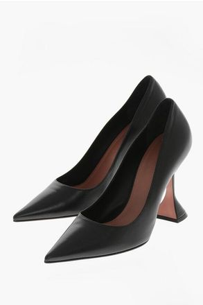 Amina Muaddi Pumps in Pelle AMI con Tacco a Rocchetto 10cm taglia 40