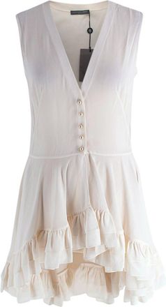 Alexander McQueen Cream Sleeveless Silk Blouse Size XS