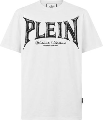 Philipp Plein T-Shirt Round Neck SS Chrome - Heren - Tops - Wit - Maat: 3XL Katoen