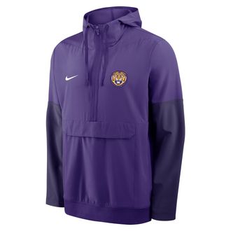 Nike LSU Anorak Nike Mens College 1/2-Zip Hooded Jacket in Purple | 03AT0CLQLSN-PTU