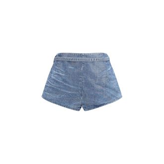 Diesel Blue Cotton Bermuda Womens Shorts