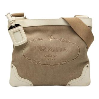 Prada Borsa a tracolla Pre-owned in tela - - Pre-owned - Donna - Beige - ONE SIZE