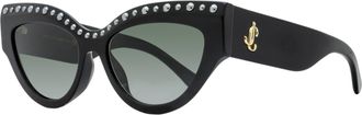 Jimmy Choo London Womens Cat Eye Sunglasses Sonja/G/S 8079O Black 55mm