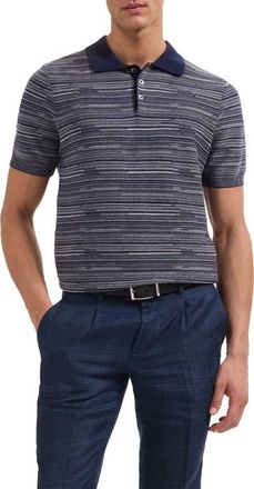 Bugatchi Space Dye Polo Sweater in Navy at Nordstrom, Size Xx-Large