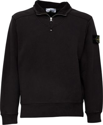 Stone Island Half-Zip Sweatshirt - Heren - Sweatshirts - Zwart - XL - Katoen - Hoodies & sweatvesten