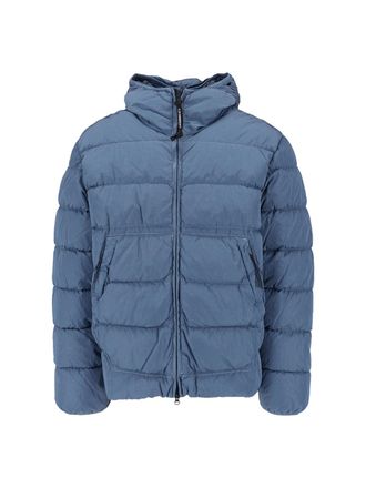 C.P. Company Blue Chrome-R Hooded Down Jacket