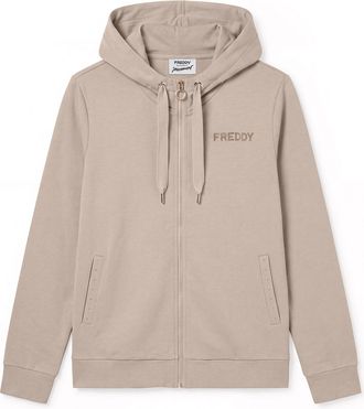 Freddy Felpa con Cappuccio, Fondo Asimmetrico e Maxi Logo Dorato