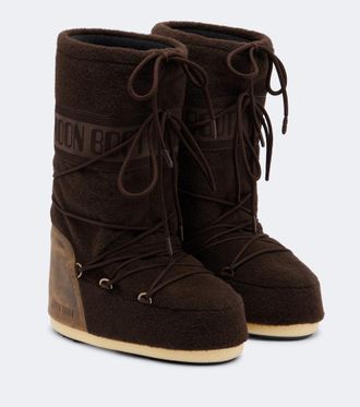 Moon Boot Icon leather-trimmed snow boots