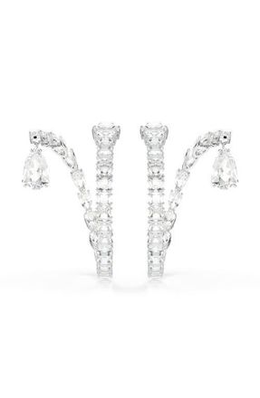 Swarovski Matrix Hoop Earrings in Silver at Nordstrom