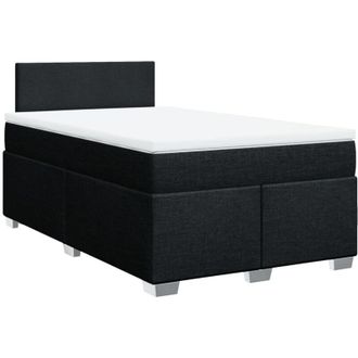 vidaXL Cama Box Spring Con Colch&oacute;n Tela Negro 120x200 Cm Vidaxl