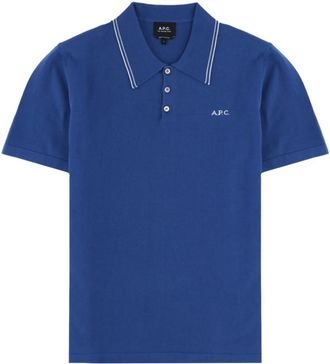 A.P.C. Blue Shirt Collar Polo