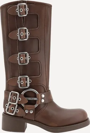 Miu Miu Leather Boots Female 37.5