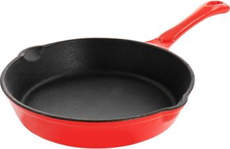 MegaChef Enameled Round 8 Inch PreSeasoned Cast Iron Frying Pan in Red at Nordstrom