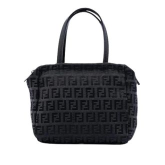 Fendi Pre-owned Canvas Handbag - Dames - Vintage Handtas - Zwart - ONE Size - Leer - Vintage