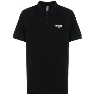 Moschino Unisex Volwassen Logo Katoenen Poloshirt (Zwart)