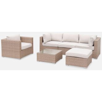 Sweeek Salotto da giardino in resina intrecciata, 5 posti