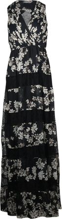 Alice & Olivia Alice + Olivia Ari Floral Maxi Dress in Black Polyester