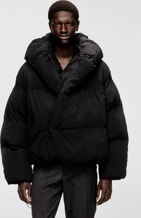 Diesel Wrap puffer jacket in stretch nylon - Winter Jackets - Man - Black