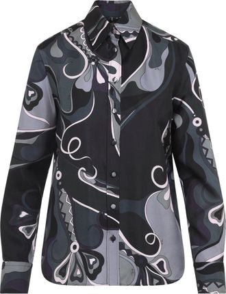 Pucci Black And Pink Silk Shirt-Donna