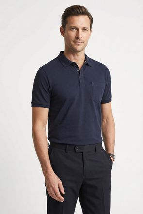 Marvelis Poloshirt MARVELIS, Herren, Gr. 4XL, blau (marine), Jersey, Obermaterial: 57% Baumwolle, 43% Polyester, regular fit normal, B&uuml;ndchen, Shirts Poloshirt