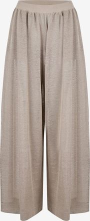 Alaia Feine Strickhose aus Seide und Leinen mit weitem Bein