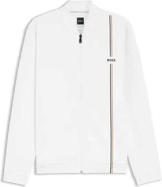BOSS Active zip-up sweatshirt with moisture management