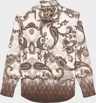Robert Graham Mens Wallington Cotton Ombre Paisley Button-Down Shirt