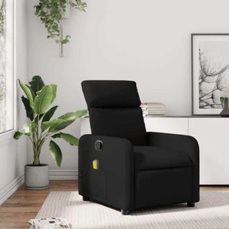 vidaXL Sill&oacute;n Reclinable De Masaje De Piel Sint&eacute;tica Negra Vidaxl