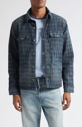 Ralph Lauren Holland Wash Plaid Jacquard Denim Overshirt at Nordstrom, Size X-Large