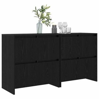 Berkfield Home Sideboard 2 pcs Black oak 70 x 41 x 75 cm Engineered wood