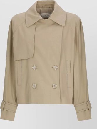 PESERICO double breasted trench coat wide lapels