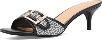 Tommy Hilfiger Camhila Womens Sandals Black Logo : 7.5 M, Faux Leather