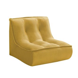 Oviala Sill&oacute;n de tela 90x80x70 cm amarillo