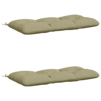 vidaXL Cuscini Per Panchina Vianen 2 Pz 100% Poliestere Verde Chiaro Vidaxl
