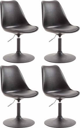 Clp Set De 4 Sillas De Comedor Maverick Con Pie De Trompeta Negro Negro