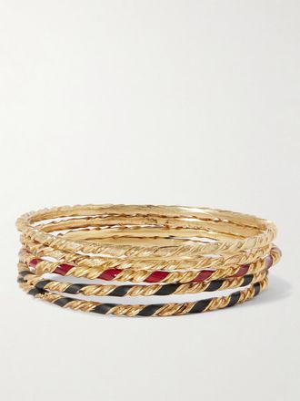 Maison Mayle Set Di Cinque Bangle Con Finitura Oro E Smalto Passerby